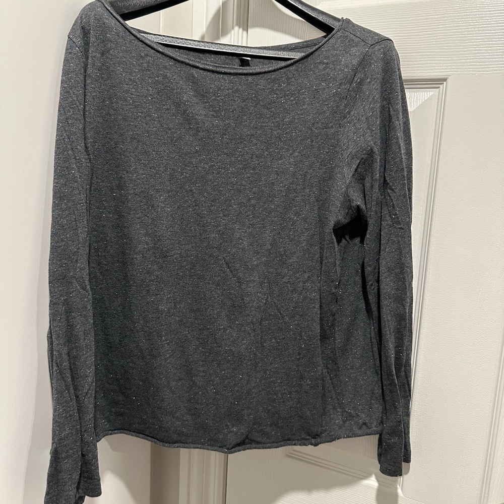 GAP Charcoal Long Sleeve Blouse